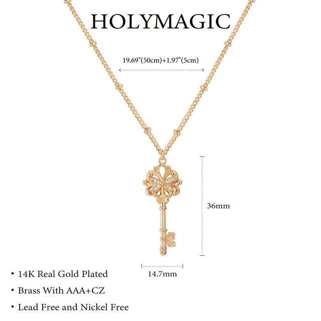 HOLYMAGIC Pendant Necklace Gold Choker Layered  Devil's Eye    Heart Shaped 14K Gold Plated  Cross Jewelry for Women /Men  Jewelry Gift