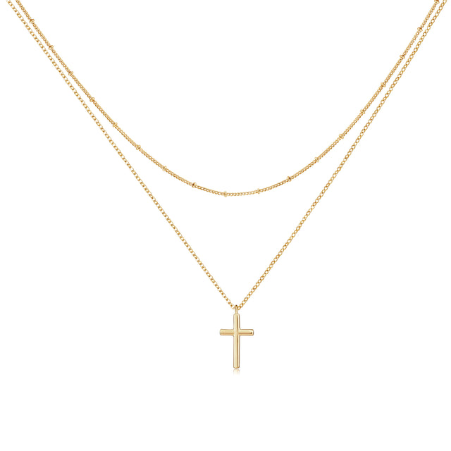 HOLYMAGIC Pendant Necklace Gold Choker Layered  Devil's Eye    Heart Shaped 14K Gold Plated  Cross Jewelry for Women /Men  Jewelry Gift