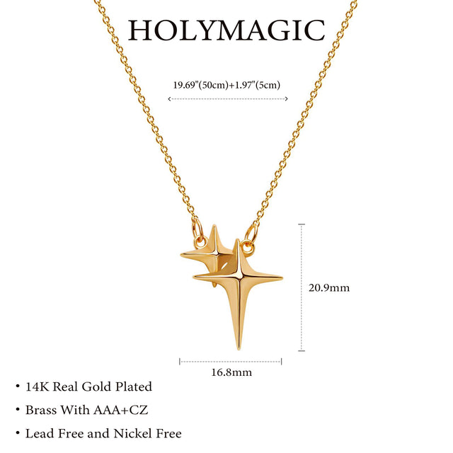 HOLYMAGIC Pendant Necklace Gold Choker Layered  Devil's Eye    Heart Shaped 14K Gold Plated  Cross Jewelry for Women /Men  Jewelry Gift