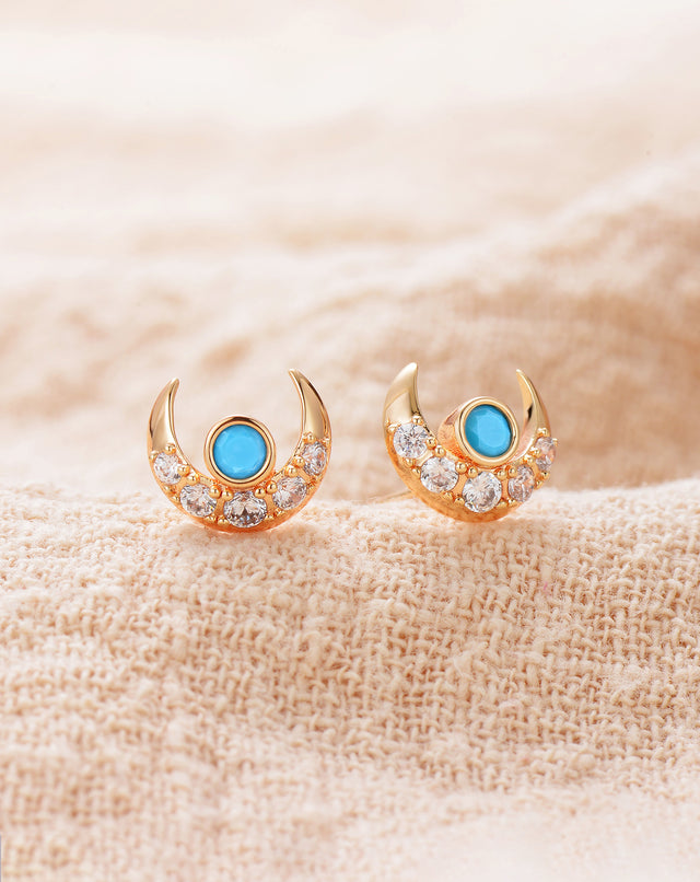 Moon Turquoise Studs