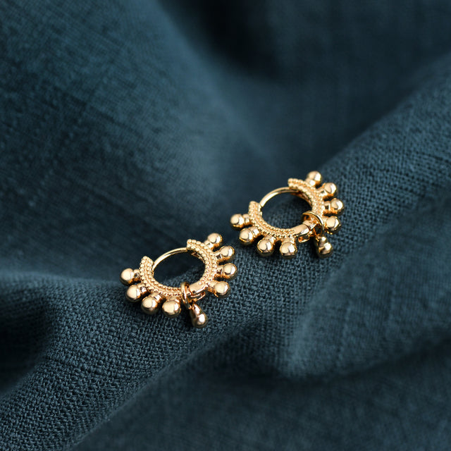 Gold Big Rattle Earrings