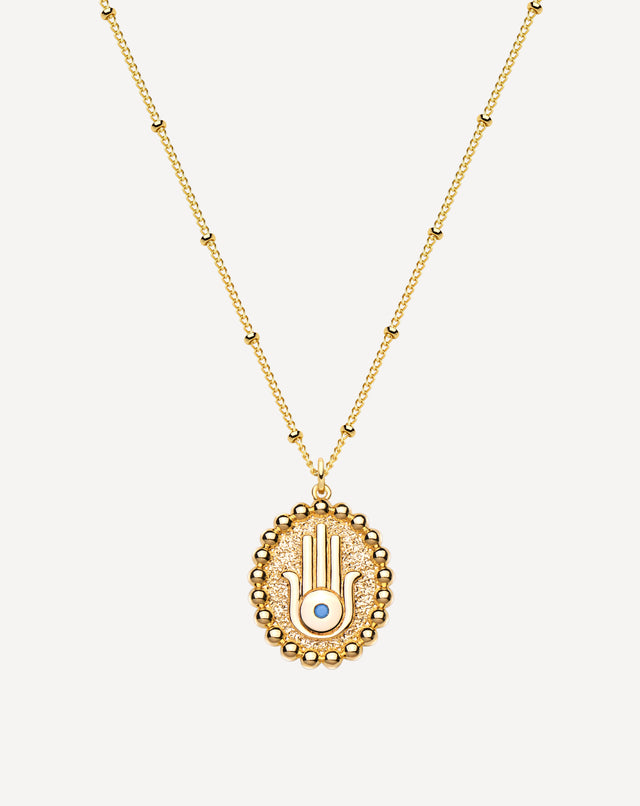 Gold Bead Palm Necklace