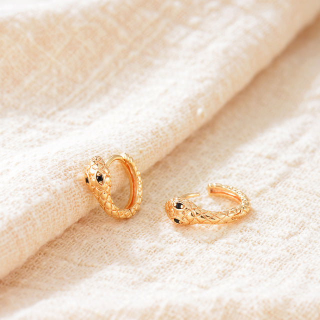 Gold Snake Earrings