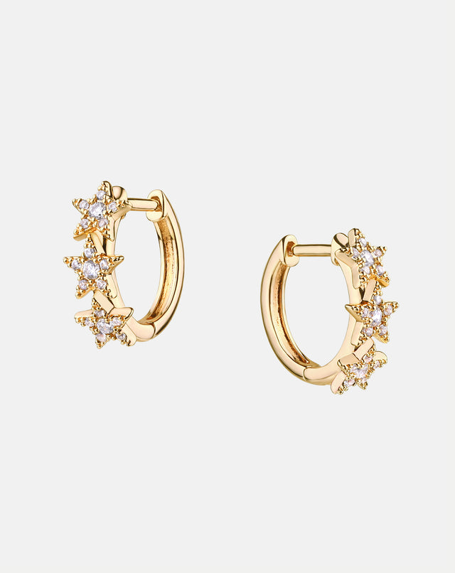 Pave Star Hoops