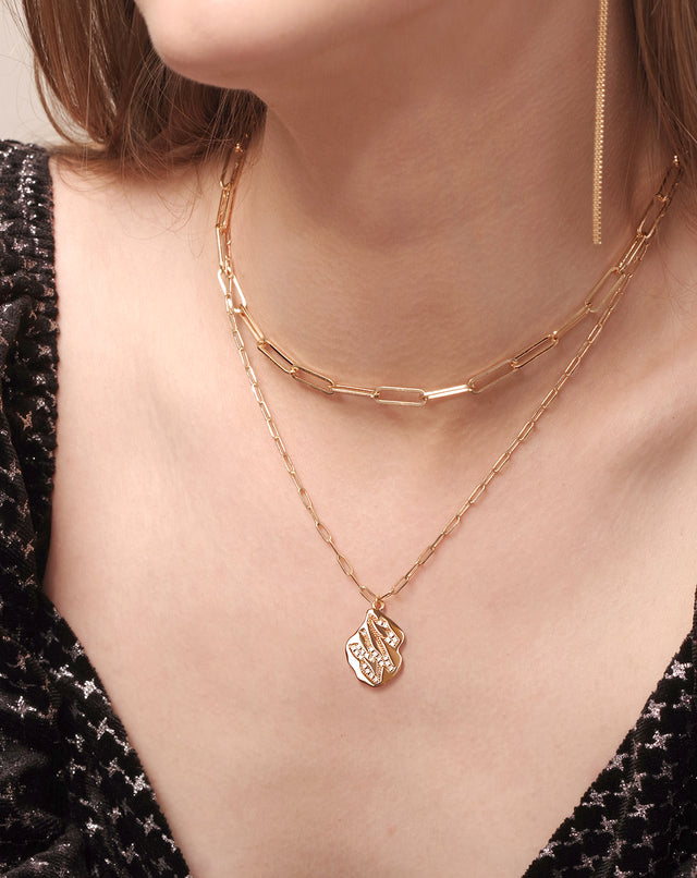 Golden Zebra Print Necklace