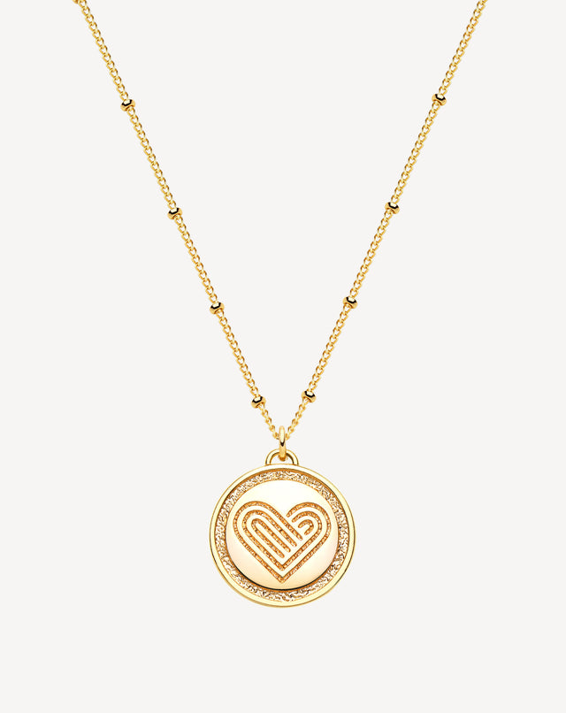 Gold Paper Clip Heart Necklace