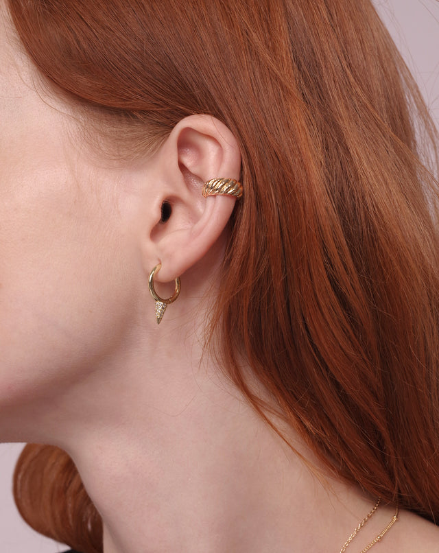 Golden Single Twine Earrings