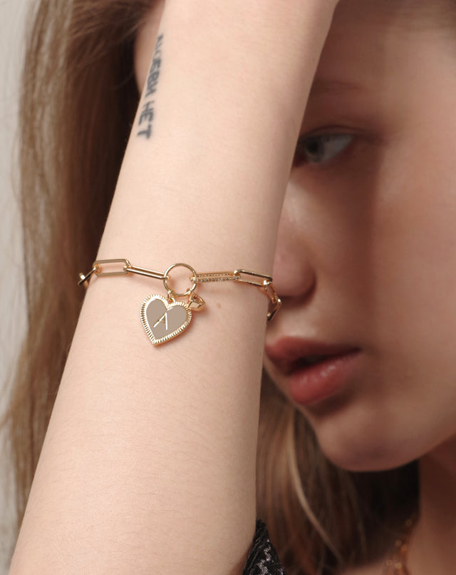 Initial Heart Bracelet