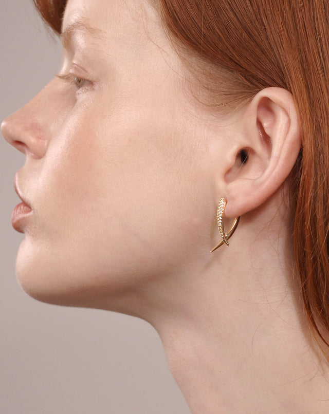 Golden Y-shaped Micro-banding Earrings