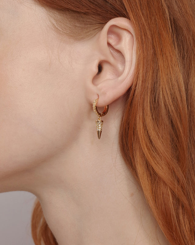 Gold Tapered Diamond Earrings