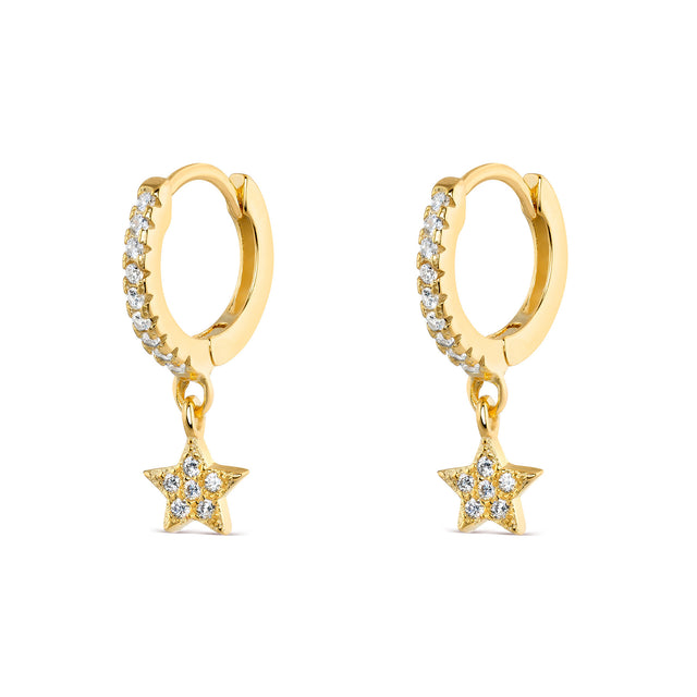 Gold Pentagram Earrings