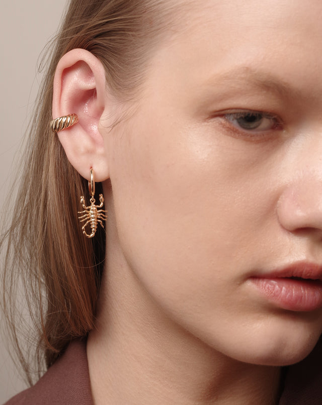 Golden Scorpion Symmetrical Earrings