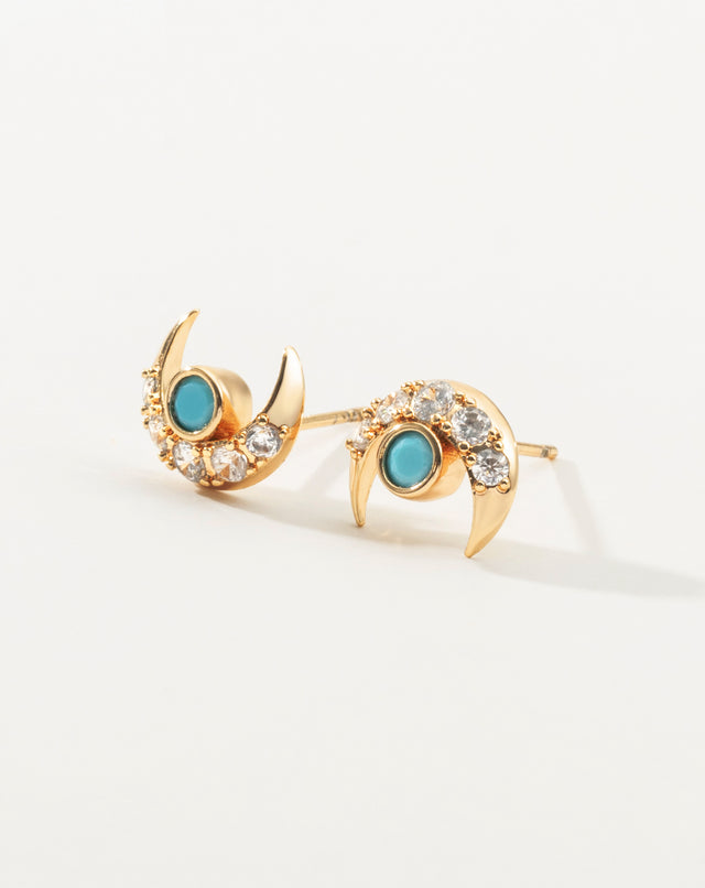 Moon Turquoise Studs