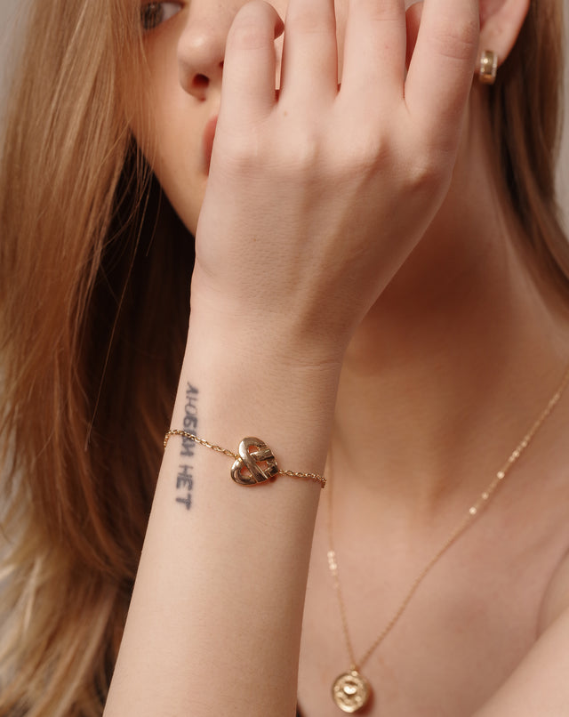 Golden Braided Cross Love Bracelet