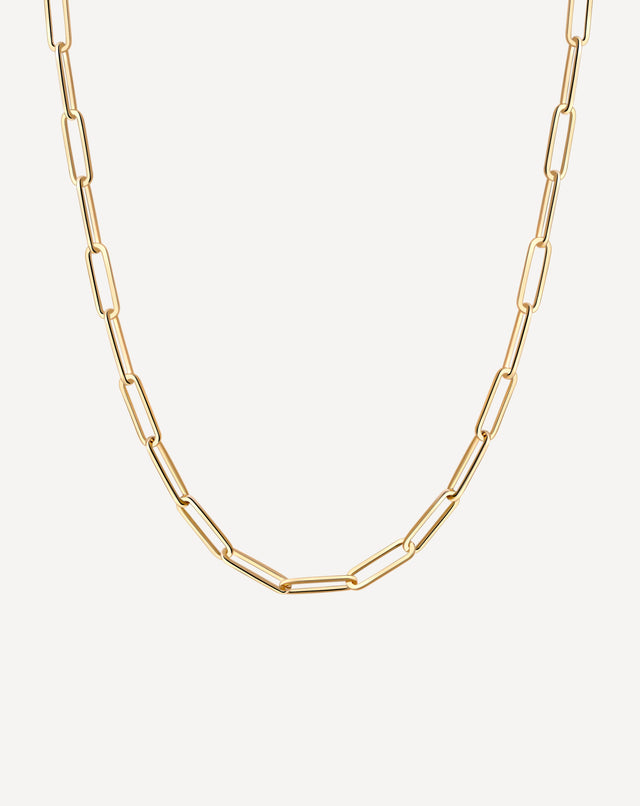 Gold Small Long Buckle Chain Necklace