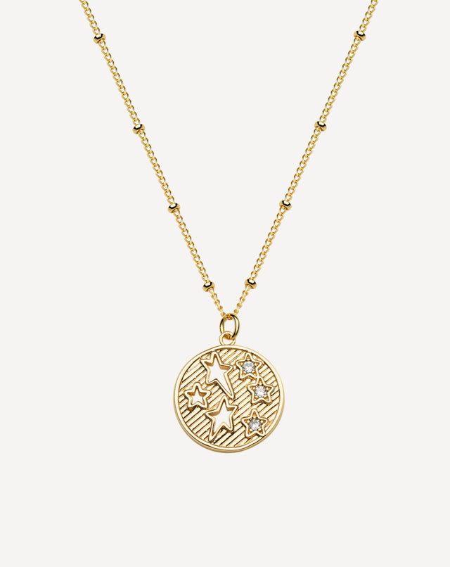 Golden Hollow Starry Necklace