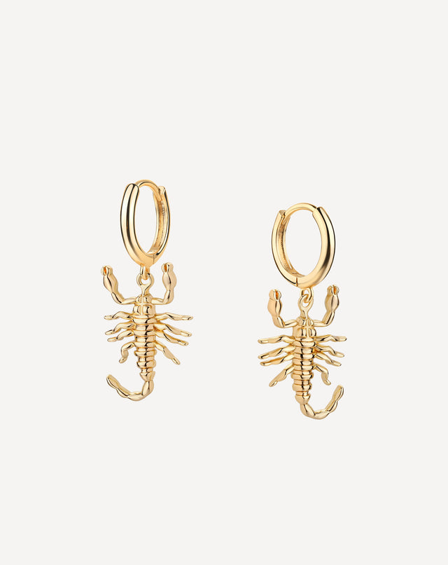 Golden Scorpion Symmetrical Earrings