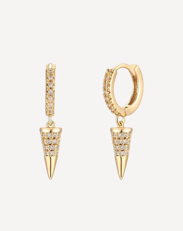 Gold Tapered Diamond Earrings