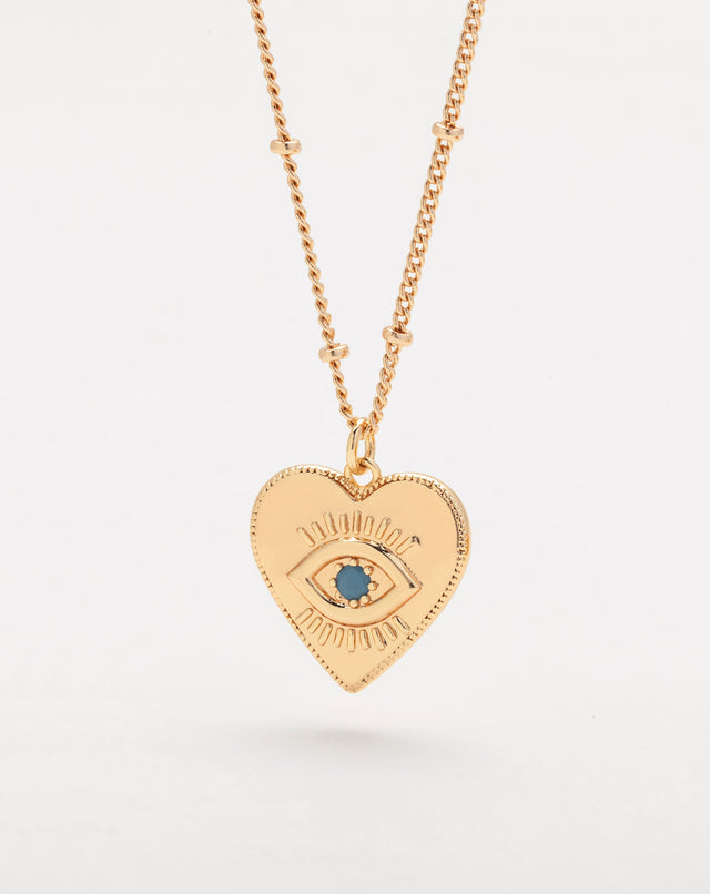 Golden Turquoise Eye Necklace