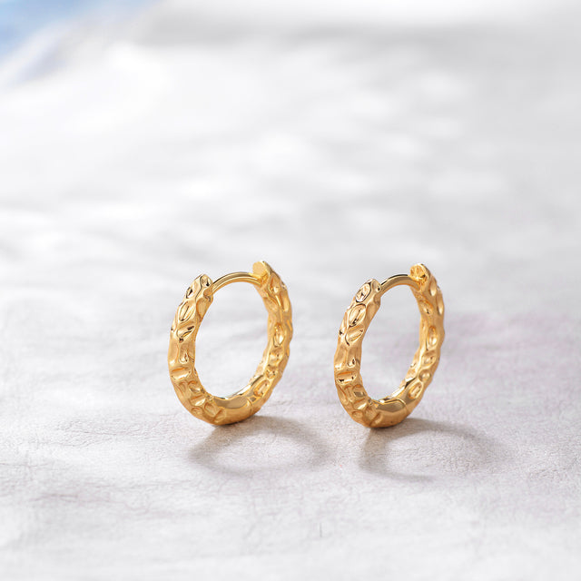 Gold Textured Earrings