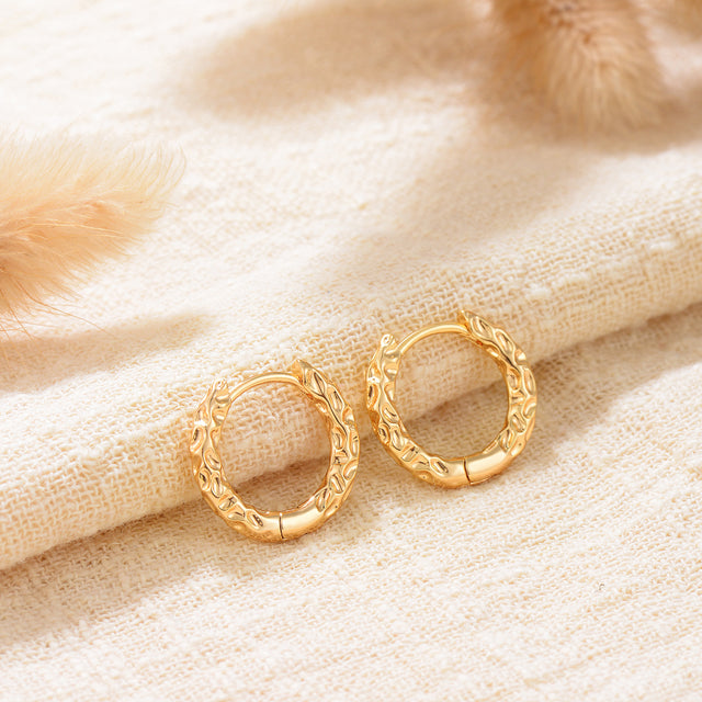 Gold Textured Earrings