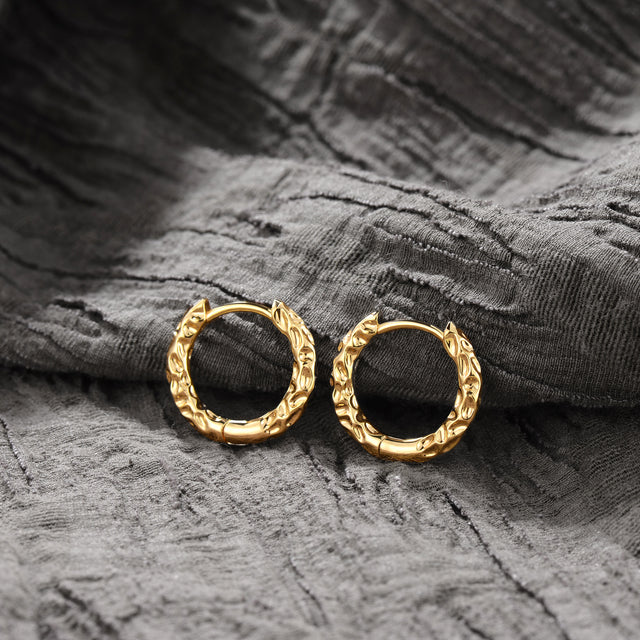 Gold Textured Earrings