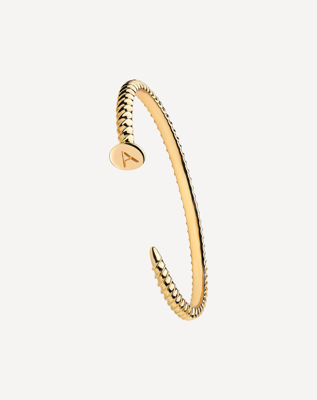 Gold Screw Letter Bracelet