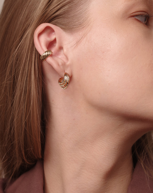 Golden 3-layer Bamboo Earrings