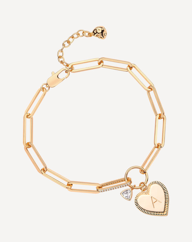 Initial Heart Bracelet