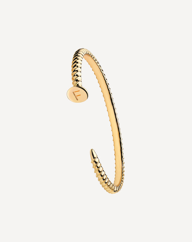 Gold Screw Letter Bracelet