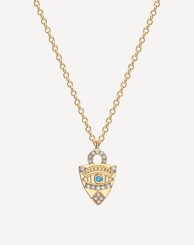 Golden Shield Demon Eye Necklace